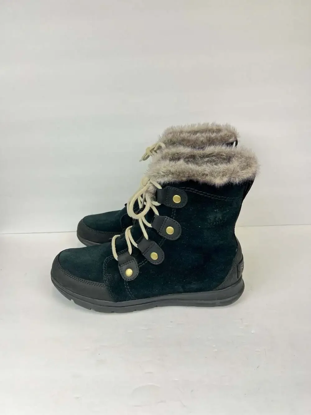 Sorel Women's Explorer Joan Waterproof Suede Winter Boots Black